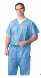 NuMedical Disposable Scrub Top and Long, Unisex, Blue , Pack of 10, 991508-991515