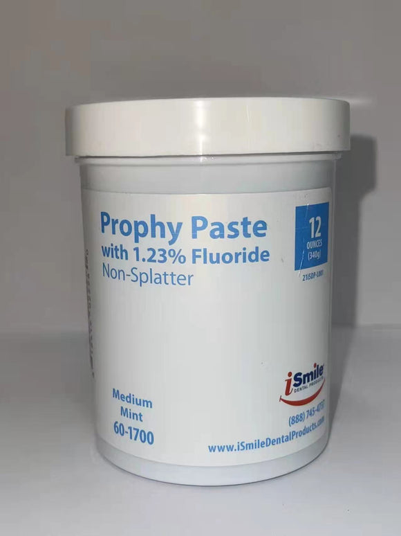 iSmile Prophy Paste Jar w/ 1.23% APF, Medium Grit Mint 12oz (340g), 991025 (60-1700), Made in USA - numedical