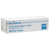 Level 1 Medical Mask, Yellow, 50pcs/bag, 992226bag