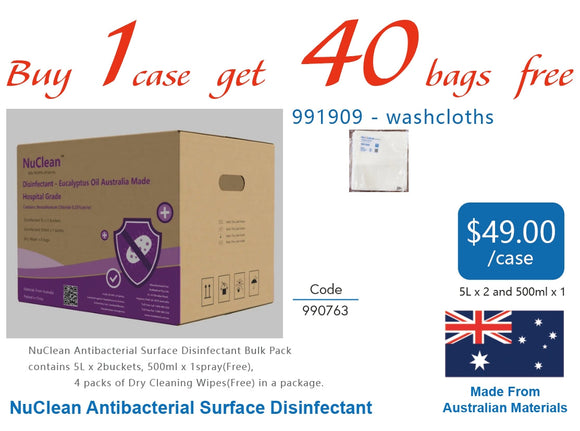 NuClean Antibacterial Surface Disinfectant, material from Australia, Bulk Pack,  990763  (No.1 Good Price in Australia)