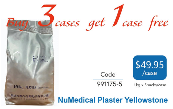 NuMedical Plaster Yellowstone, 1kg x 5bags per box and 4boxes per case, 991175-5 and 991175-20