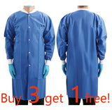 NuMedical SMS Disposable Lab Coat, Blue Color, Knee Length with Knit Cuff & Collar & 3 Pockets, 991450-991453