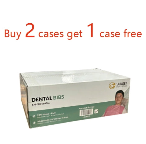 RAINBOW BIBS, 8 COLORS IN ONE BAG, 3PLY (2PLY TISSUE + POLY), 500PCS/CASE, 990173