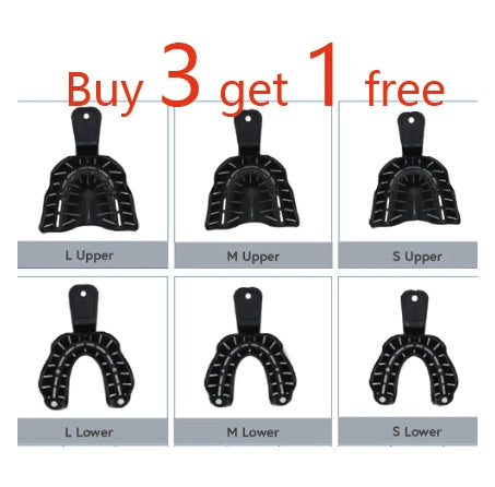 Disposable Thermoforming perforated Impression Trays, Balck, 12pcs pe bag, 991072
