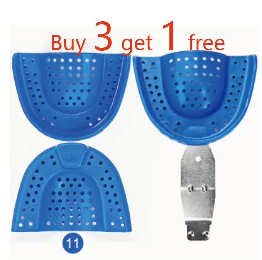 Disposable Impression Tray with Metal Handle, Blue, 25pcs/box, 998030-998035