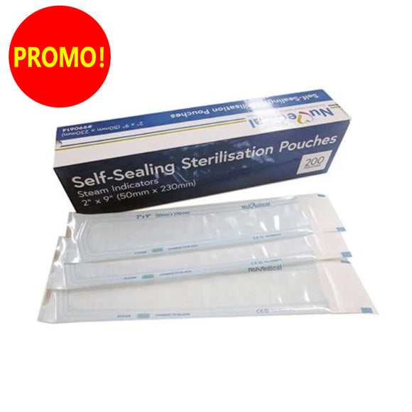 Self-Sealing Sterilisation Pouches, 70mm x 230mm, Class 4, 990619 & 990619L