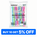 NuNeon Saliva Ejectors, Assorted Colours Available, Mix & Match by Carton, 100pcs/bag 10bags/case, 991319