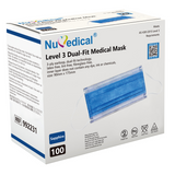 Level 3 Dual-Fit Medical Mask, Alpha-Fold, Color Sapphire, 100pcs/box, 992231