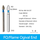 Diamond Bur - Flame Ogival End, 994521-994535, 994631-994632, 994691-994695, 994738-994740, 994785-994792