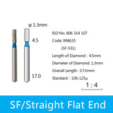 Diamond Bur - Straight Flat End, 10pcs/pack, $0.965/piece, 994536-994543, 994633-994637, 994671, 994696-994700