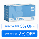 Basic Nitrile Examination Glove, Blue, $5.50 PER 100PCS, 200pcs/bx, Bx Size(cm): 23.5 L x 12 W x 8 H, 990060 - 990063