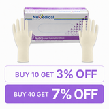 NuEco Latex Exam Gloves Powder Free, 100pcs/box, Bx Size(cm): 24 L x12 W x 7 H, 990019 - 990022
