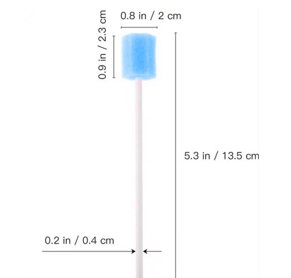 Oral Mouth Swabs, Untreated Blue, 1/pack 100/box, 990935