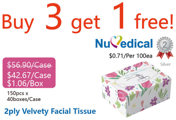 2ply Velvety Facial Tissue, 230mm x 160mm, 150pcs x 40boxes/case, Low as $1.42/box, 992709