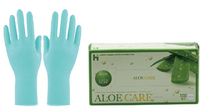Aloe Examination Latex Glove Powder Free, 100pcs/box, Bx Size(cm): 23.5 L x 12 W x 8 H, 990068 - 990071, 990068B - 990071B