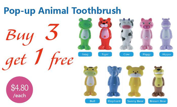 Pop-Up Animal Toothbrush, 990979-990987 - numedical