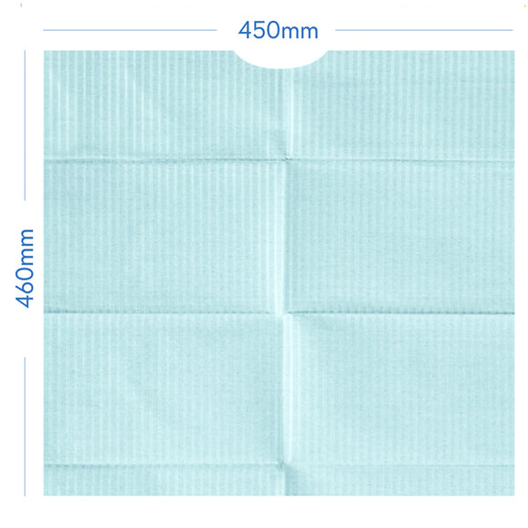 3Ply (2ply Tissue+Poly) Speciality Bibs, Blue, 200pcs/box, 990312 - numedical