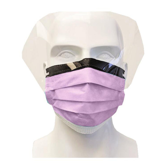 Level 2 Medical Mask w/Shield & Anti-Fog, Pink, 25pcs/box, $15.95/box, 992287 - numedical
