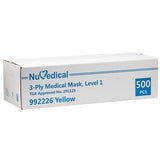 Level 1 Medical Mask, Yellow, 500pcs/Box, $3.69 per 50pcs, 992226 - numedical