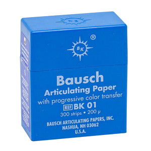 Bausch Articulating Paper 200u(0.008") Blue w/dispenser BK-01 300pcs, 993091 - numedical