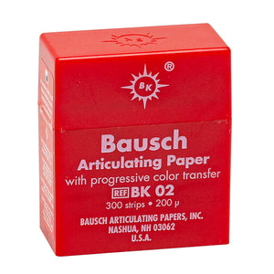 Bausch Articulating Paper 200u(0.008") Red w/dispenser BK-02 300pcs, 993092 - numedical