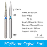 Diamond Bur - Flame Ogival End, 994521-994535, 994631-994632, 994691-994695, 994738-994740, 994785-994792 - numedical