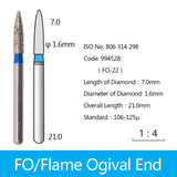 Diamond Bur - Flame Ogival End, 994521-994535, 994631-994632, 994691-994695, 994738-994740, 994785-994792 - numedical