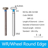Diamond Bur - Wheel Round Edge, 994589-994593, 994710-994712, 994745, 994774 - numedical