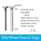Diamond Bur - Wheel Round Edge, 994589-994593, 994710-994712, 994745, 994774 - numedical