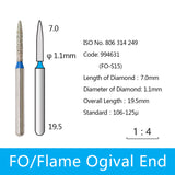 Diamond Bur - Flame Ogival End, 994521-994535, 994631-994632, 994691-994695, 994738-994740, 994785-994792 - numedical