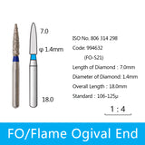 Diamond Bur - Flame Ogival End, 994521-994535, 994631-994632, 994691-994695, 994738-994740, 994785-994792 - numedical