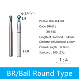 Diamond Bur - Ball Round Type, 994569-994575, 994640-994644, 994670, 994705-994706, 994744, 994794 - numedical