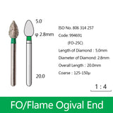 Diamond Bur - Flame Ogival End, 994521-994535, 994631-994632, 994691-994695, 994738-994740, 994785-994792 - numedical