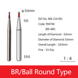 Diamond Bur - Ball Round Type, 994569-994575, 994640-994644, 994670, 994705-994706, 994744, 994794 - numedical