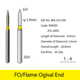 Diamond Bur - Flame Ogival End, 994521-994535, 994631-994632, 994691-994695, 994738-994740, 994785-994792 - numedical