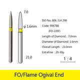 Diamond Bur - Flame Ogival End, 994521-994535, 994631-994632, 994691-994695, 994738-994740, 994785-994792 - numedical