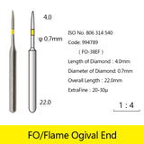 Diamond Bur - Flame Ogival End, 994521-994535, 994631-994632, 994691-994695, 994738-994740, 994785-994792 - numedical