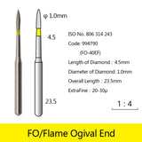 Diamond Bur - Flame Ogival End, 994521-994535, 994631-994632, 994691-994695, 994738-994740, 994785-994792 - numedical