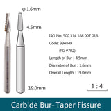 Carbide Bur - Taper Fissure, 994842-994859 - numedical