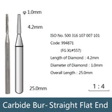 Carbide Bur - Straight Flat End, 994868, 994869, 994870, 994871, 994872, 994873, 994874, 994875 - numedical