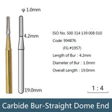 Carbide Bur - Straight Dome End, 994876, 994877, 994878, 994879, 994880, 994881, 994882 - numedical