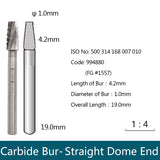Carbide Bur - Straight Dome End, 994876, 994877, 994878, 994879, 994880, 994881, 994882 - numedical