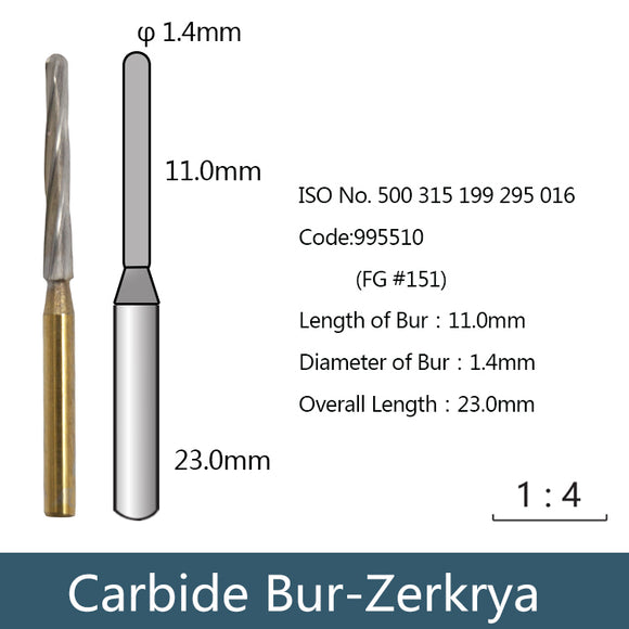 Carbide Bur - Zerkrya, 995510, 995511, 995512 - numedical