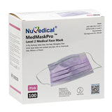 Level 2 Medical Mask, Pink, 100pcs/Box, $4.50/50pcs, 992229 - numedical