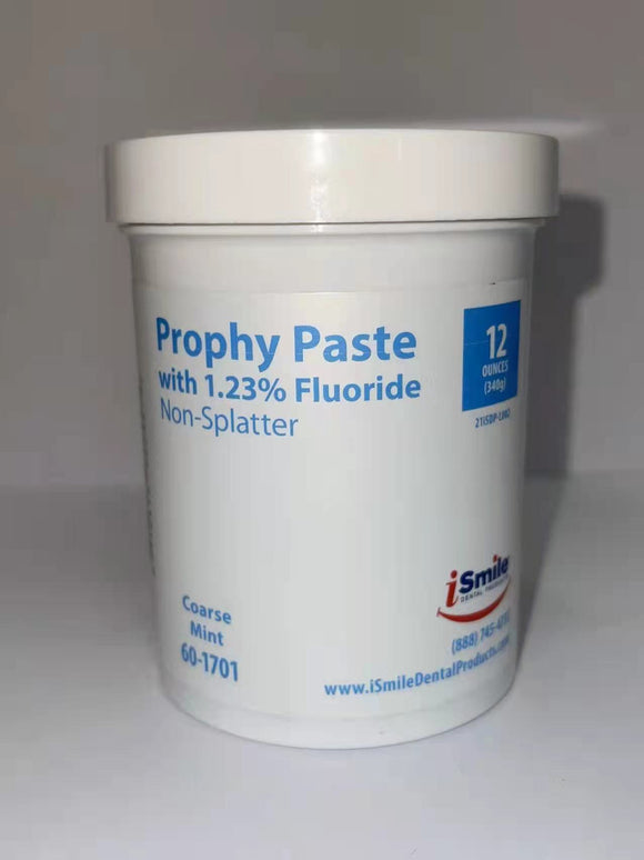 iSmile Prophy Paste Jar w/ 1.23% APF - Coarse Grit Mint 12oz (340g), 991026 (60-1701), Made in USA - numedical