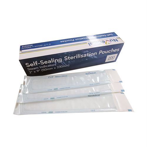 Self-Sealing Sterilisation Pouches, 57mm x 130mm, 990621 & 990621L, $3.25/box - numedical
